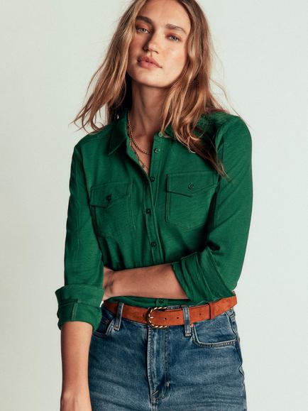 Boden Seam Detail Long Sleeve Top, Hunter Green, Hunter Green