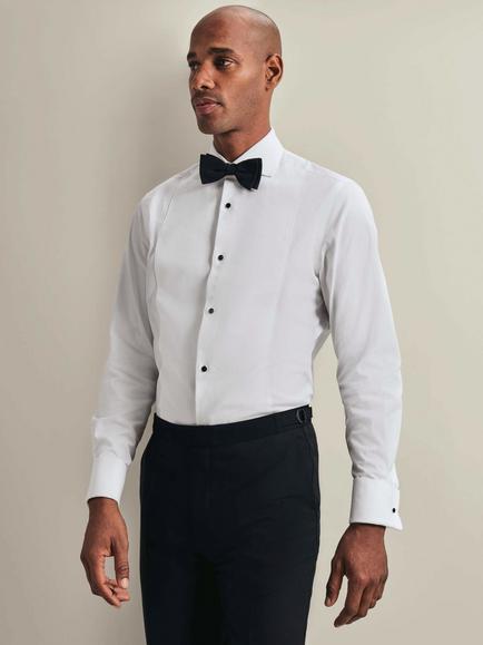 Charles Tyrwhitt Slim Fit Bib Front Cotton Evening Shirt, White, White