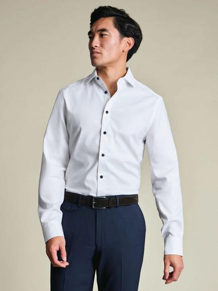 Charles Tyrwhitt Slim Fit Cotton Shirt, White, White