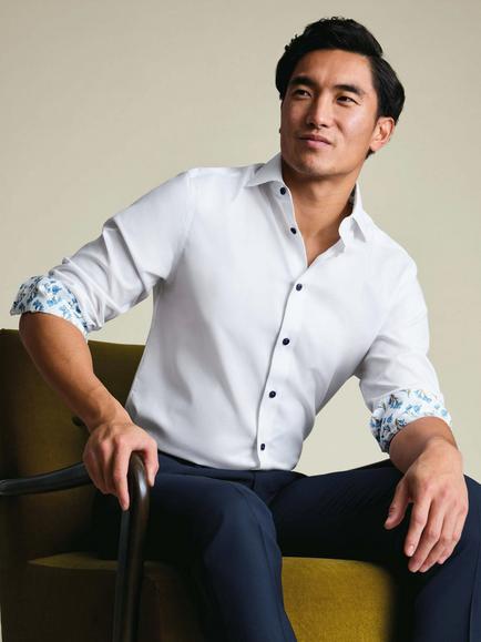 Charles Tyrwhitt Slim Fit Cotton Shirt, White - view 2, White