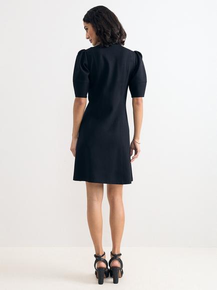 Phase Eight Alima Ponte Zip Dress, Black - view 2, Black