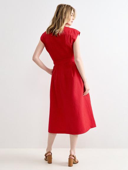 Phase Eight Plus Size Elvira Zip Through Dress, Red - view 2, Red