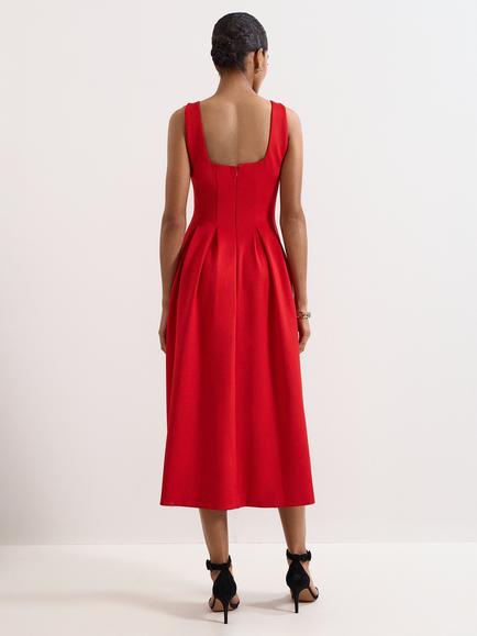 Phase Eight Katie Scuba Dress, Red - view 2, Red