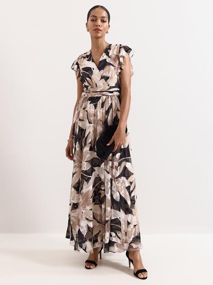 Phase Eight Collection 8 Liana Floral Print Maxi Dress, Neutral, Neutral