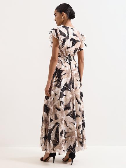 Phase Eight Collection 8 Liana Floral Print Maxi Dress, Neutral - view 2, Neutral