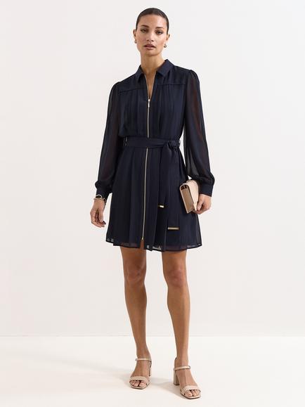 Phase Eight Lottie Zip Through Mini Dress, Navy, Navy