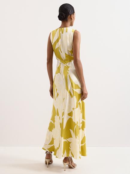 Phase Eight Paula Floral Print Maxi Dress, Yellow - view 2, Yellow