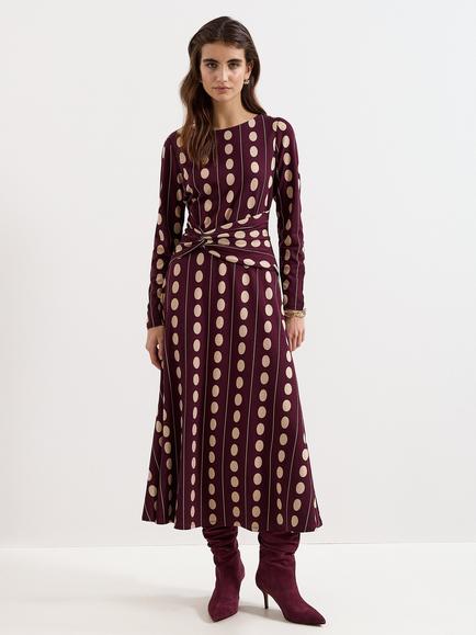 Phase Eight Petite Eugenie Midi Dress, Burgundy, Burgundy