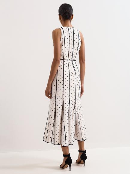 Phase Eight Petite Kimberly Spot Print Midi Dress, Ivory - view 2, Ivory