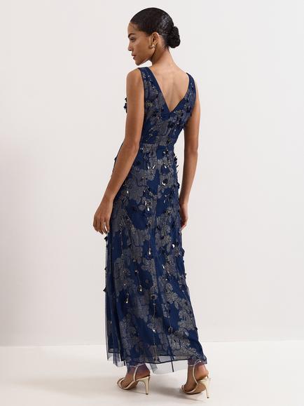 Phase Eight Collection 8 Romita Embellished Maxi Dress, Blue - view 2, Blue