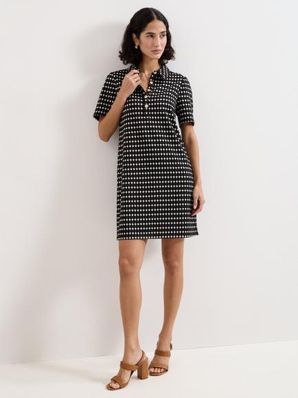 Phase Eight Vivienne Diamond Print Mini Dress, Black/Ivory, Black/Ivory