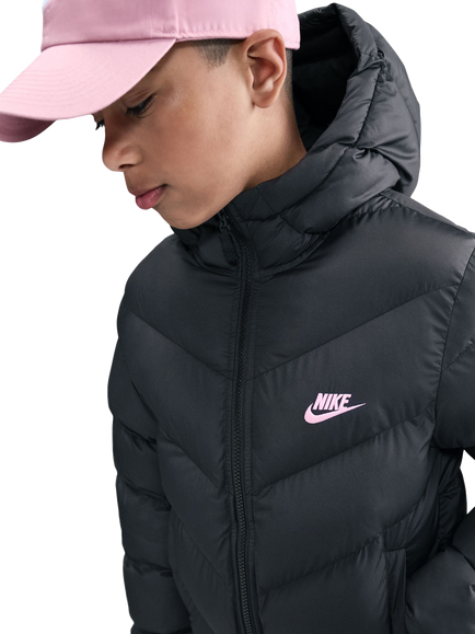 Nike Kids' All Day Play Therma-FIT Puffer Jacket, Black - view 2, Black/Med Soft Pink