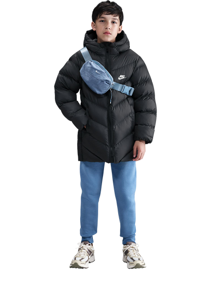 Nike Kids' All Day Play Therma-FIT Mid Puffer Jacket, Black/White - view 2, Black/White