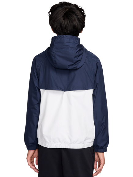 Nike Kids' Sportswear Windrunner Hooded Repel Jacket Zip, Navy/White - view 2, Navy/White
