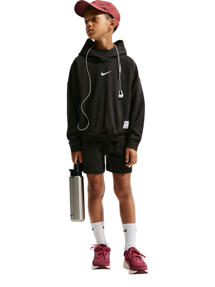 Nike Kids' Pro Dri-FIT Fleece Pullover Hoodie, Black/White, Black/White