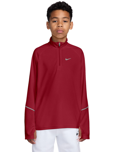 Nike Kids' Miler Dri-FIT 1/2-Zip Top, Red/Silver, Tough Red/Silver