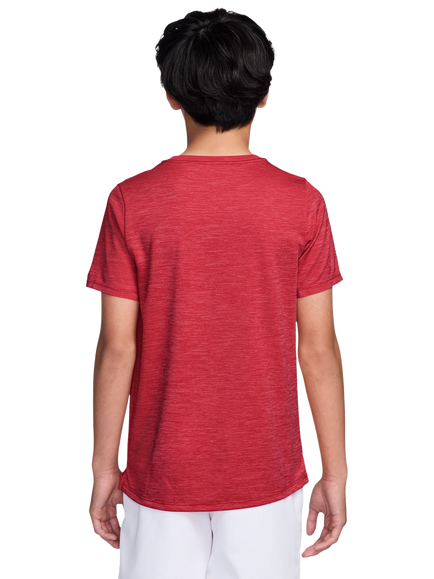 Nike Kids' Miler Dri-FIT Short Sleeve Top, Red/Silver - view 2, Red/Silver