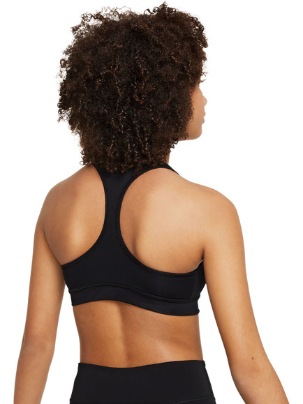 Nike Kids' Swoosh Medium Support Sports Bra, Black/White - view 2, Black/White