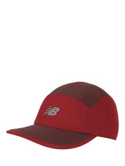 New Balance 5 Panel Performance Cap, Heron Blue, Cherry Leather