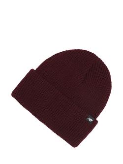 New Balance Ribbed Knit Beanie, Mulled Wine