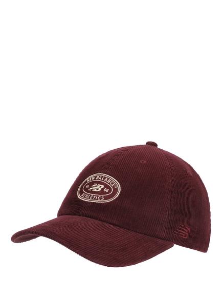 New Balance 6 Panel Athletics Corduroy Hat, Heron Blue, Mulled Wine