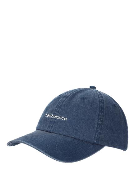 New Balance 6 Panel Linear Logo Hat, Navy, Navy