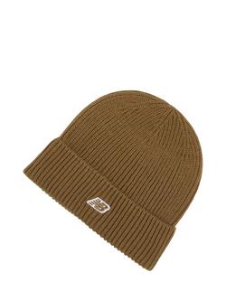 New Balance Ribbed Knit Beanie, Bark