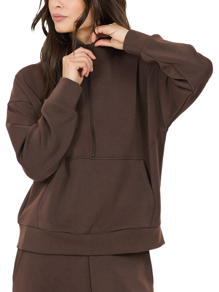 Athlecia Jillnana Half Zip Sweatshirt, Chocolate Torte