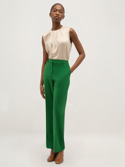 Hobbs Haley Tailored Straight Leg Trousers, Green, Green