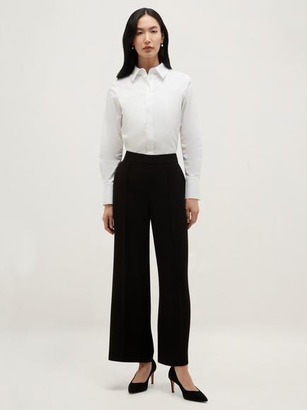 Hobbs Rae Cropped Wide Leg Trousers, Black, Black