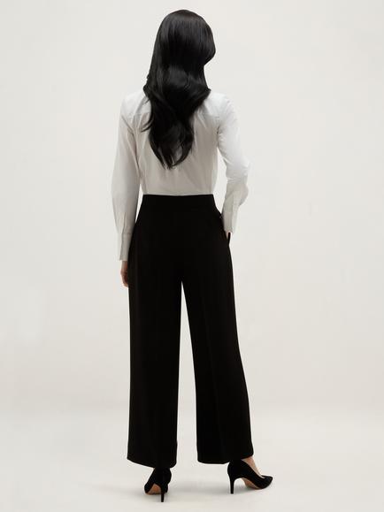 Hobbs Rae Cropped Wide Leg Trousers, Black - view 2, Black
