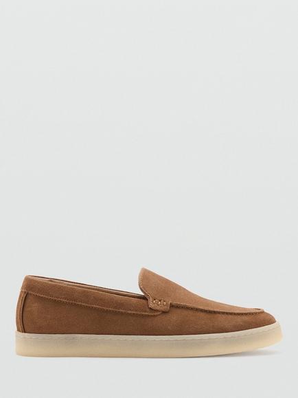 Mango Leather Loafers, Cognac, Cognac