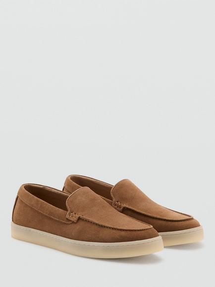 Mango Leather Loafers, Cognac - view 2, Cognac
