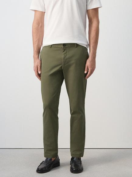 Mango Cotton Rich Chinos, Khaki, Khaki