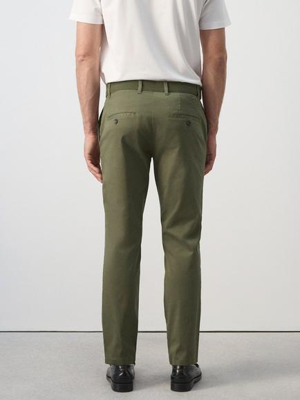 Mango Cotton Rich Chinos, Khaki - view 2, Khaki