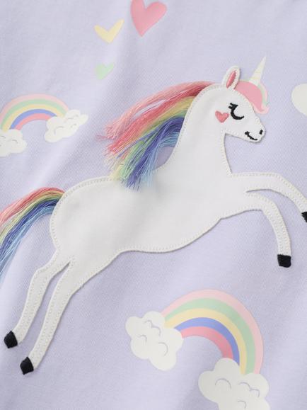 Polarn O. Pyret Kids' Long Sleeve Unicorn Top - view 2, Purple