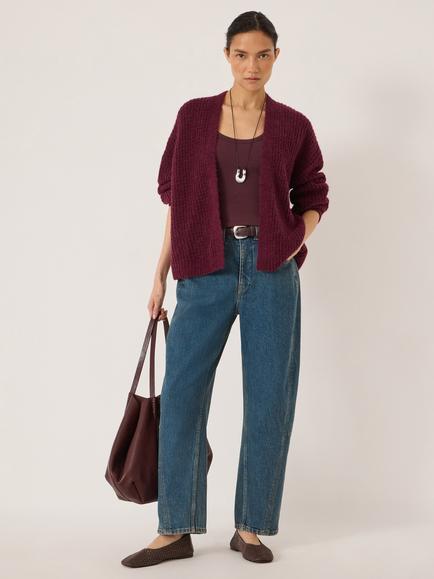HUSH Bronnie Tapered Fit Jeans, Mid Blue, Mid Blue