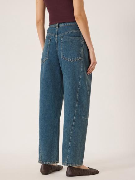 HUSH Bronnie Tapered Fit Jeans, Mid Blue - view 2, Mid Blue