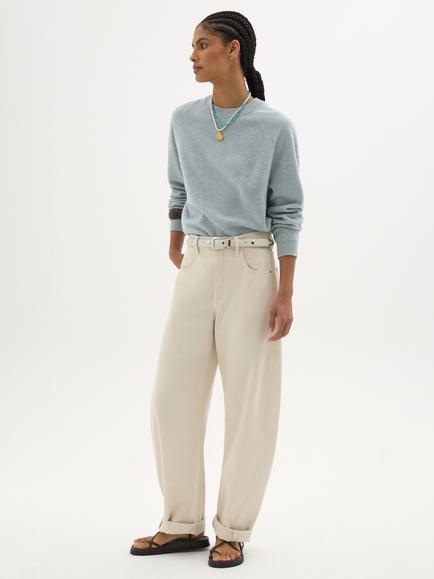 HUSH Anastasia Merino Wool Round Neck Jumper, Peppermint Green - view 2, Peppermint Green