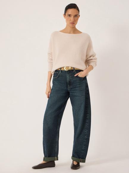HUSH Bryony Wool Blend Slash Neck Jumper, Oatmeal - view 2, Oatmeal