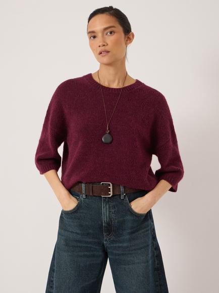 HUSH Arlette T-Shirt, Burgundy Fig, Burgundy Fig