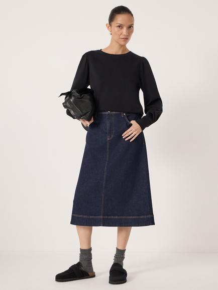 HUSH Emily Puff Top, Black - view 2, Black