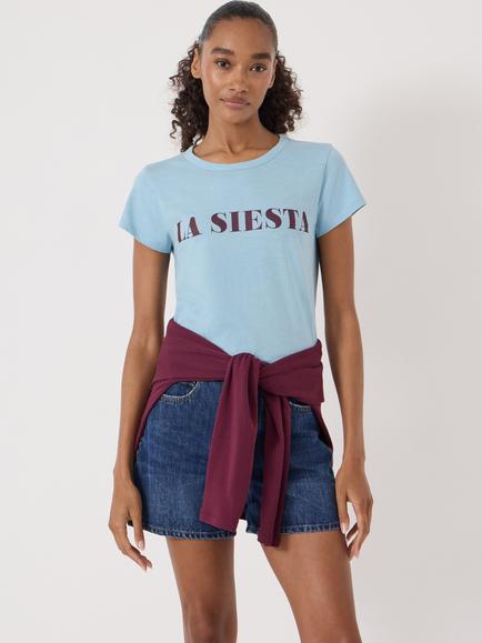 HUSH La Siesta Graphic Slub T-Shirt, Cabana Blue, Cabana Blue