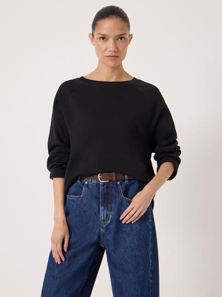 HUSH Matilda Raglan Top, Black, Black
