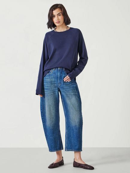HUSH Matilda Raglan Long Sleeve Top, Dark Navy - view 2, Dark Navy