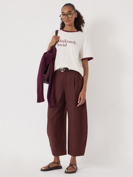 HUSH Moderately Social Ringer T-Shirt, Off White - view 2, Off White