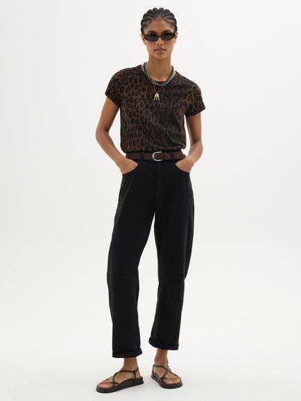 HUSH Cordi Cotton Rich Barrel Trousers, Dark Charcoal - view 2, Dark Charcoal