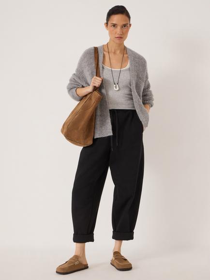 HUSH Jack Cotton Rich Barrel Joggers, Black - view 2, Black