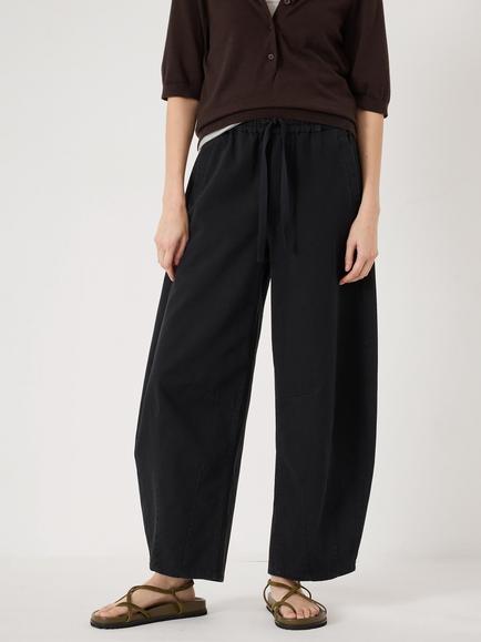 HUSH Rina Barrel Leg Trousers, Black, Black