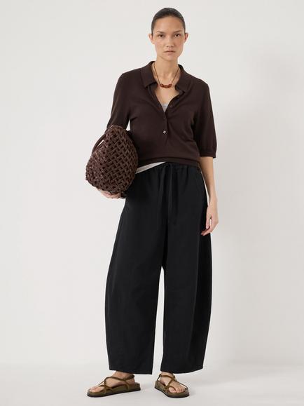 HUSH Rina Barrel Leg Trousers, Black - view 2, Black